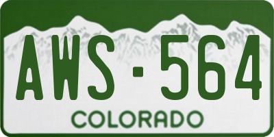 CO license plate AWS564