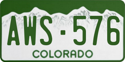 CO license plate AWS576
