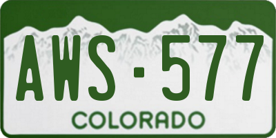 CO license plate AWS577