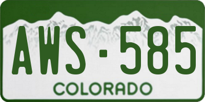 CO license plate AWS585