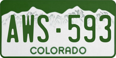 CO license plate AWS593