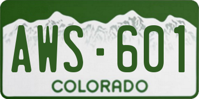 CO license plate AWS601