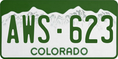 CO license plate AWS623