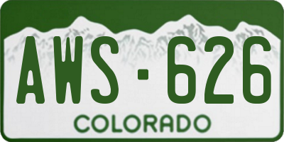 CO license plate AWS626