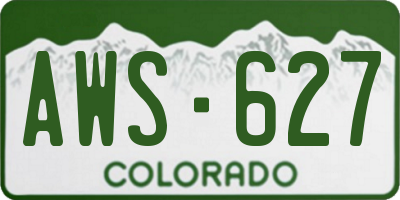 CO license plate AWS627