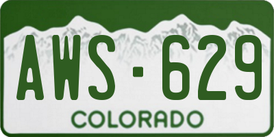 CO license plate AWS629