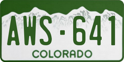 CO license plate AWS641