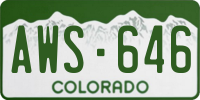 CO license plate AWS646