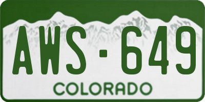 CO license plate AWS649