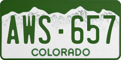 CO license plate AWS657