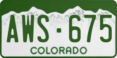 CO license plate AWS675