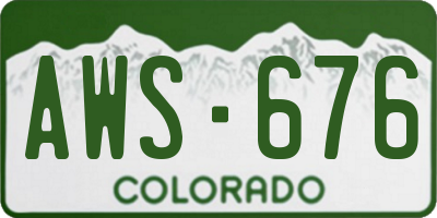 CO license plate AWS676