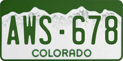 CO license plate AWS678