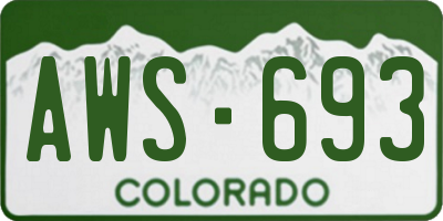 CO license plate AWS693