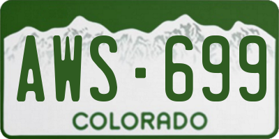 CO license plate AWS699