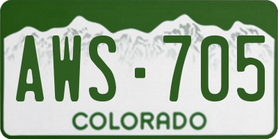 CO license plate AWS705