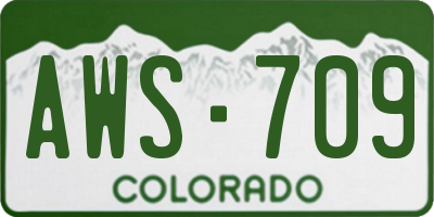 CO license plate AWS709