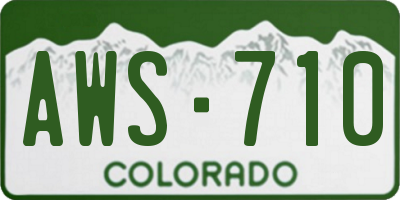 CO license plate AWS710