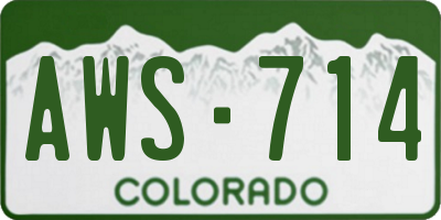 CO license plate AWS714