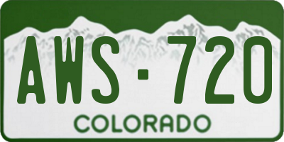 CO license plate AWS720