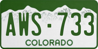 CO license plate AWS733