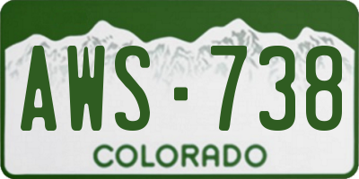 CO license plate AWS738