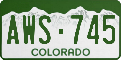 CO license plate AWS745