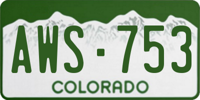 CO license plate AWS753
