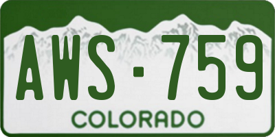 CO license plate AWS759