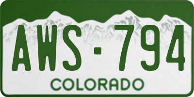 CO license plate AWS794