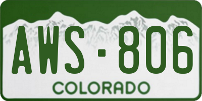 CO license plate AWS806