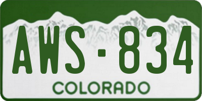 CO license plate AWS834