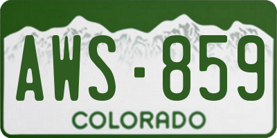 CO license plate AWS859