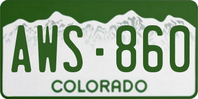 CO license plate AWS860