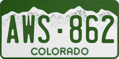 CO license plate AWS862