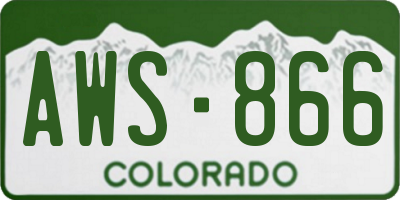 CO license plate AWS866