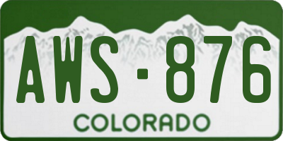 CO license plate AWS876