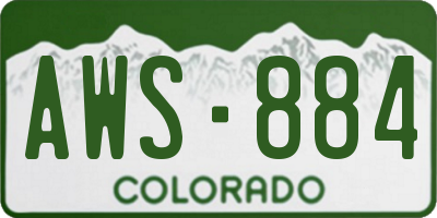 CO license plate AWS884