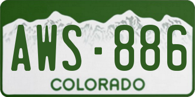 CO license plate AWS886