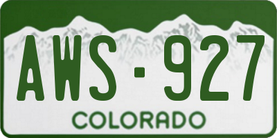 CO license plate AWS927
