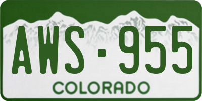 CO license plate AWS955
