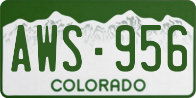 CO license plate AWS956