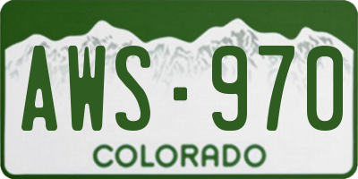 CO license plate AWS970