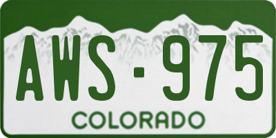 CO license plate AWS975