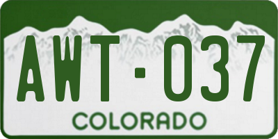 CO license plate AWT037