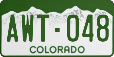 CO license plate AWT048