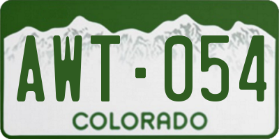 CO license plate AWT054