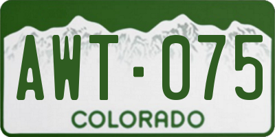 CO license plate AWT075