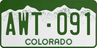 CO license plate AWT091