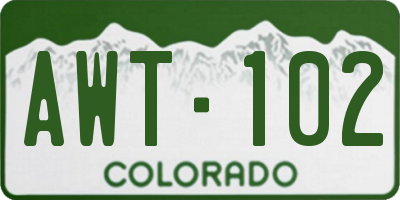 CO license plate AWT102
